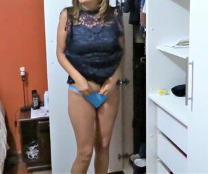 My latina wifey dresses and undresses, flashes off to drill
